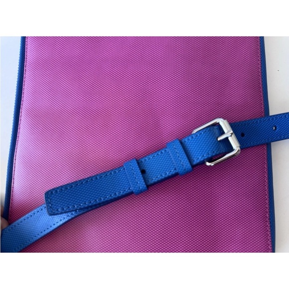 Tumi Prism Tech iPad Mini Tablet Crossbody Bag Color Block Blue Purple Pink - Picture 10 of 14